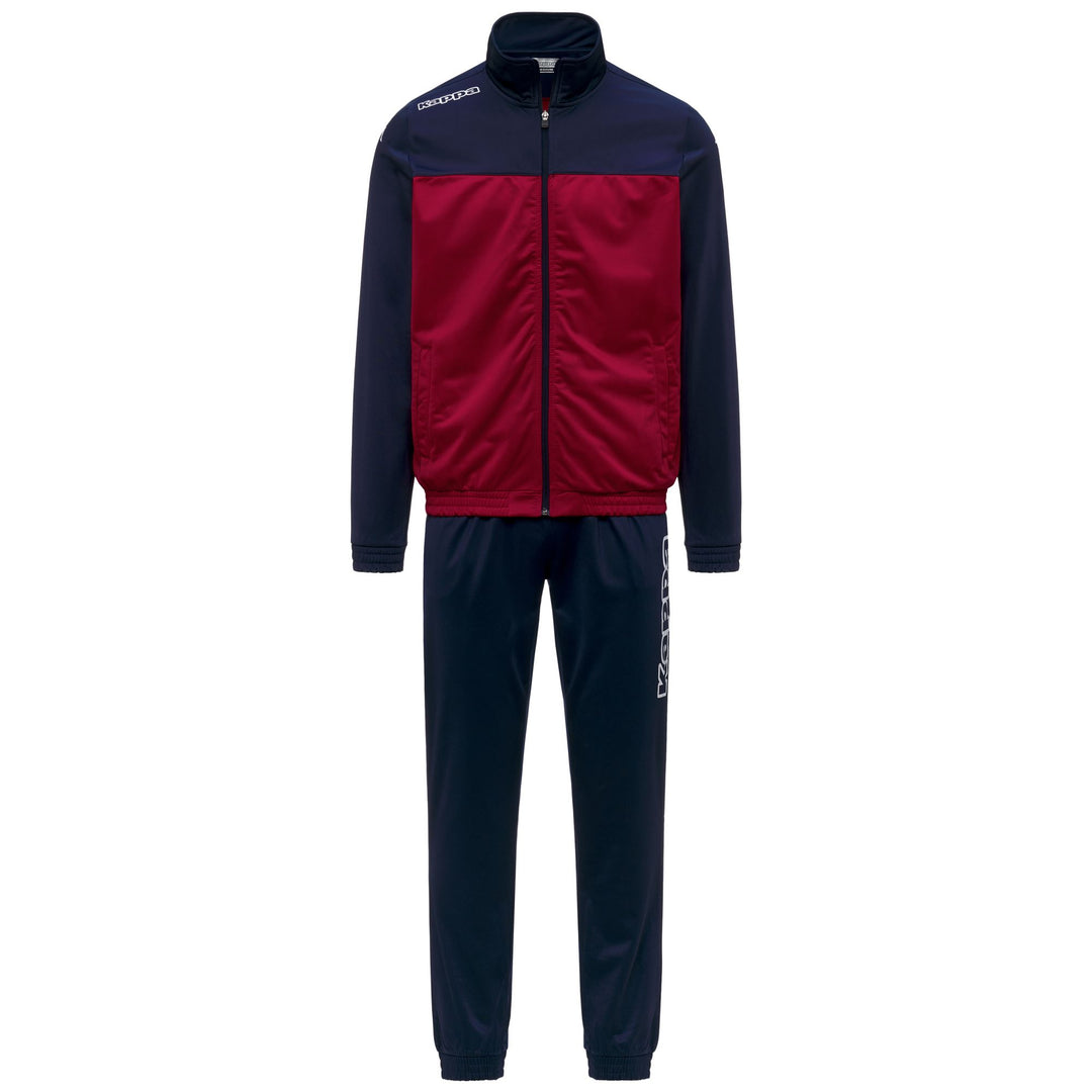 Survêtement de football pour homme, coupe classique, rouge et bleu, en tissu tricot 01