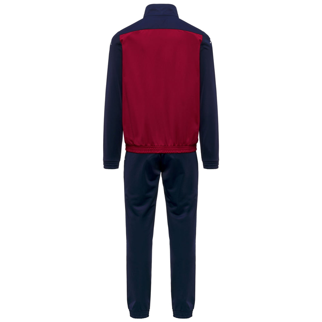Survêtement de football pour homme, coupe classique, rouge et bleu, en tissu tricot main