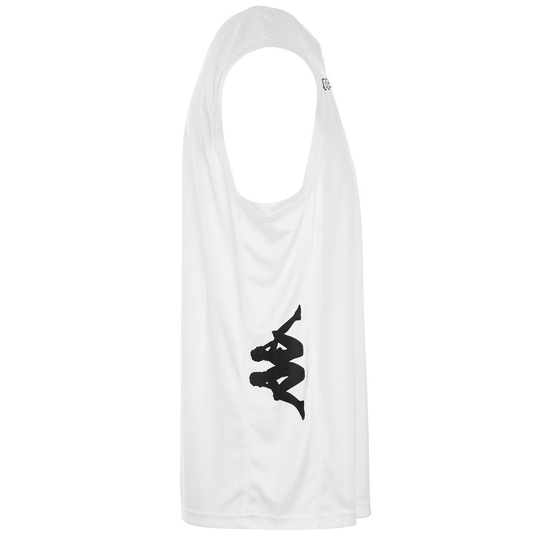 Débardeur de volley-ball blanc pour homme, coupe ajustée, en tissu interlock main