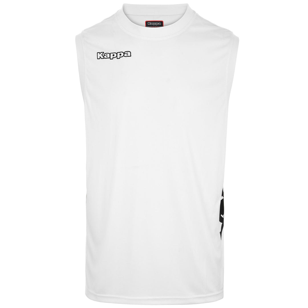 Débardeur de volley-ball blanc pour homme, coupe ajustée, en tissu interlock 01