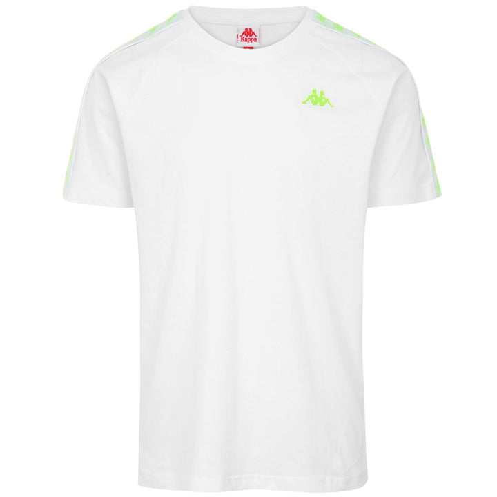 T-ShirtsTop Man 222 BANDA   COEN SLIM T-Shirt WHITE - NEON GREEN Photo (jpg Rgb)			