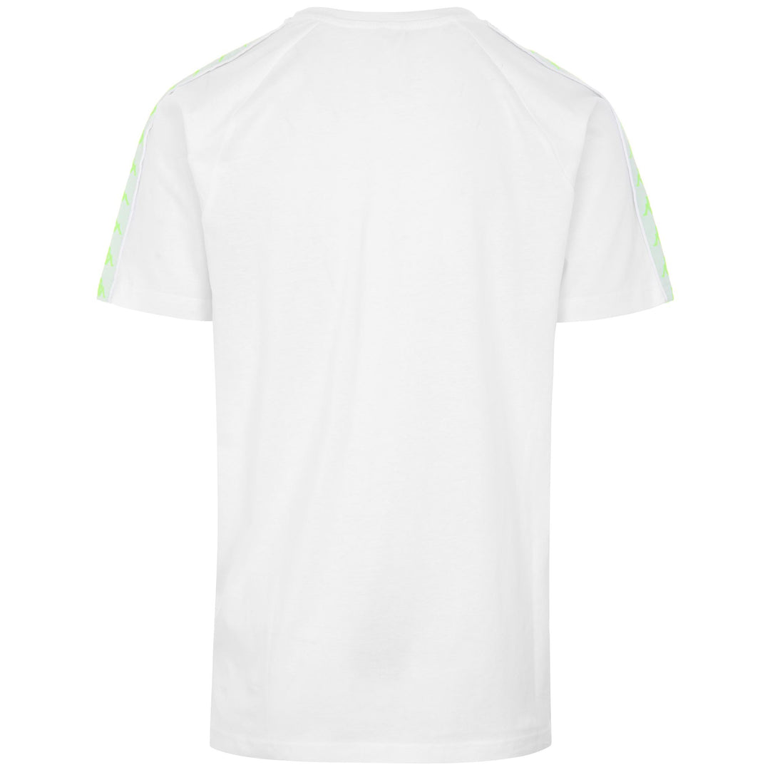 T-ShirtsTop Man 222 BANDA   COEN SLIM T-Shirt WHITE - NEON GREEN Dressed Side (jpg Rgb)		