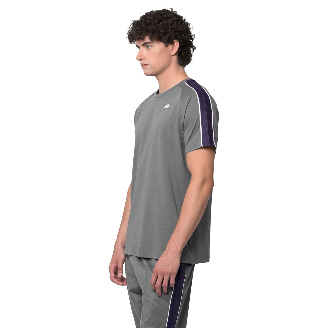 Grey Men's Slim Fit Sportswear T-Shirt with Jacquard Logo Tape main