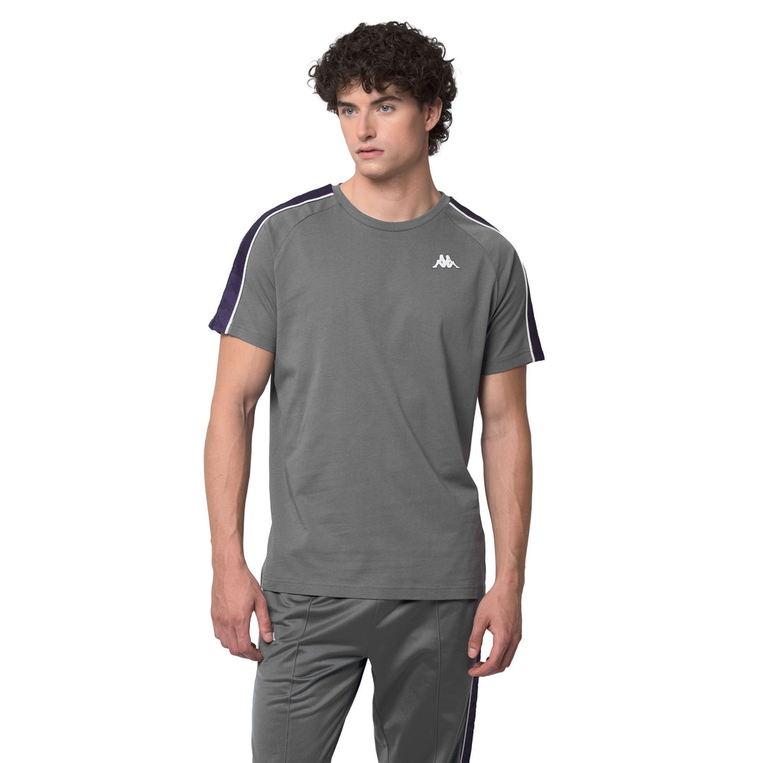 Grey Men's Slim Fit Sportswear T-Shirt with Jacquard Logo Tape main