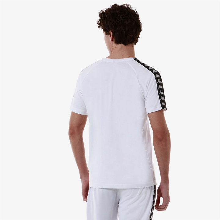 T-ShirtsTop Man 222 BANDA   COEN SLIM T-Shirt WHITE-BLACK Detail Double				