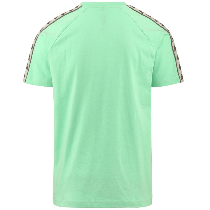 T-ShirtsTop Man 222 BANDA   COEN SLIM T-Shirt GREEN SAGE-BEIGE-GREY Dressed Side (jpg Rgb)		