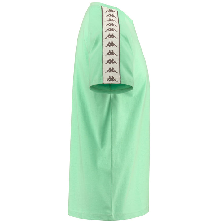 T-ShirtsTop Man 222 BANDA   COEN SLIM T-Shirt GREEN SAGE-BEIGE-GREY Dressed Front (jpg Rgb)	
