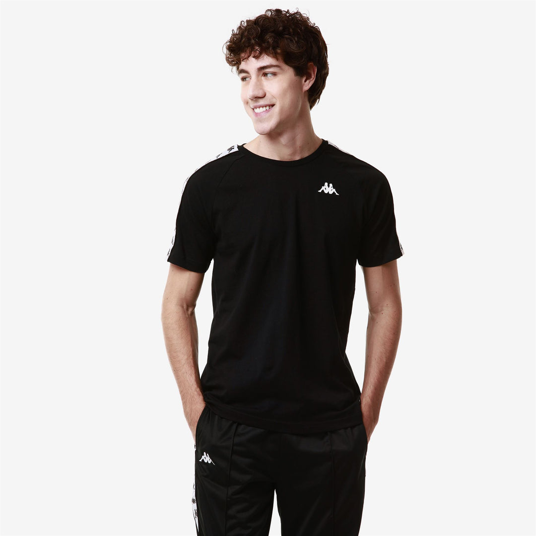 Black Men's Slim Fit Sportswear T-Shirt in Jersey 01