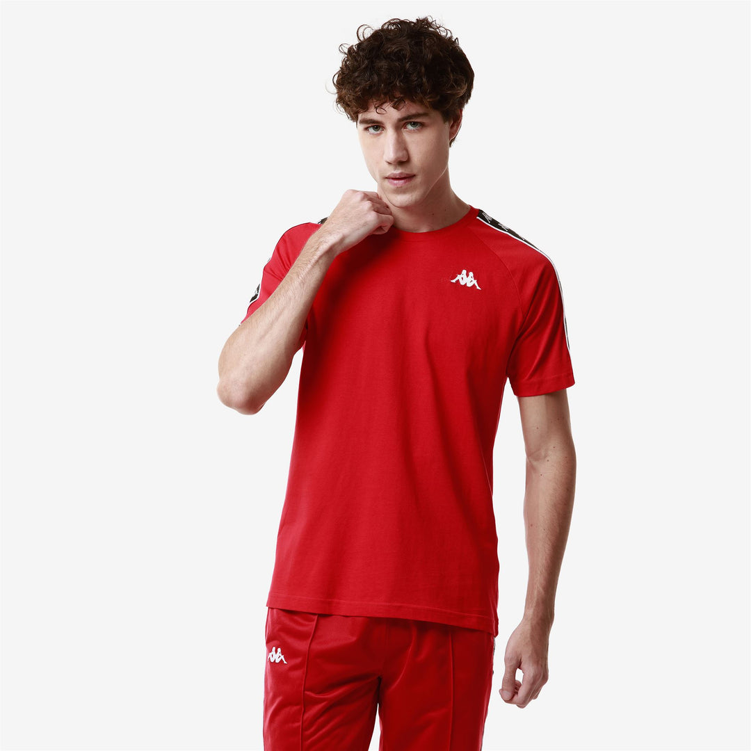 T-ShirtsTop Man 222 BANDA   COEN SLIM T-Shirt RED-BLACK Detail (jpg Rgb)			