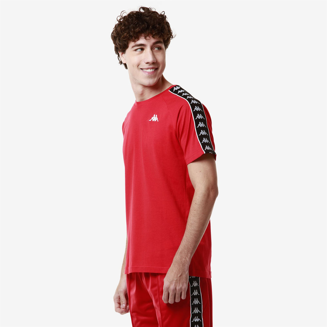 T-ShirtsTop Man 222 BANDA   COEN SLIM T-Shirt RED-BLACK Dressed Front Double		