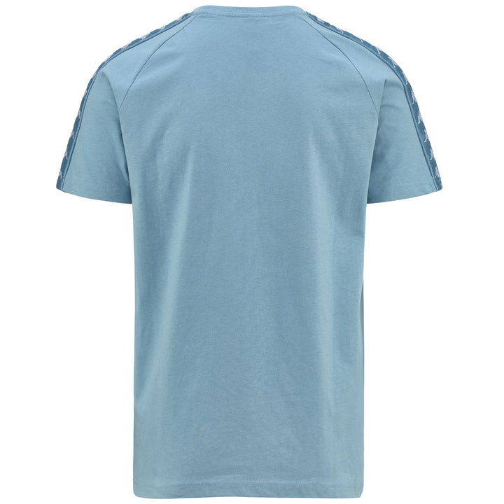 T-ShirtsTop Man 222 BANDA   COEN SLIM T-Shirt BLUE STONE - WHITE Dressed Side (jpg Rgb)		