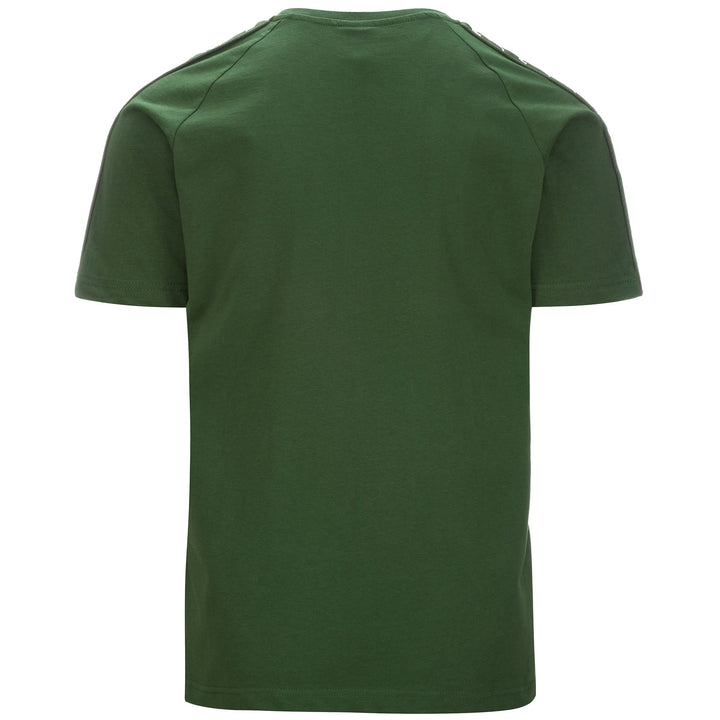 T-ShirtsTop Man 222 BANDA   COEN SLIM T-Shirt GREEN PARSLEY - WHITE Dressed Side (jpg Rgb)		
