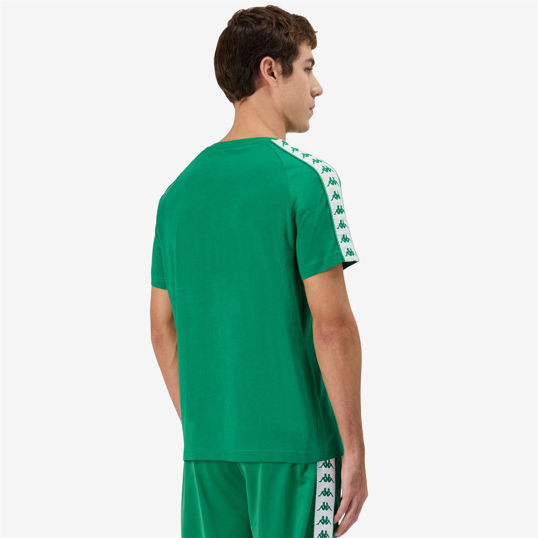 Green White Men's Slim Fit Sport T-Shirt with Omini Logo main