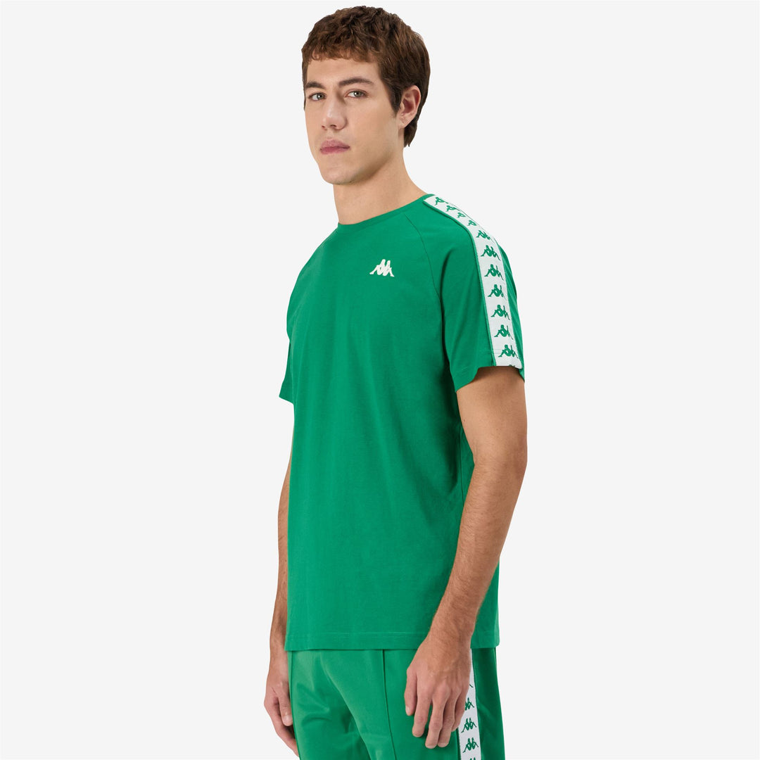 Green White Men's Slim Fit Sport T-Shirt with Omini Logo main