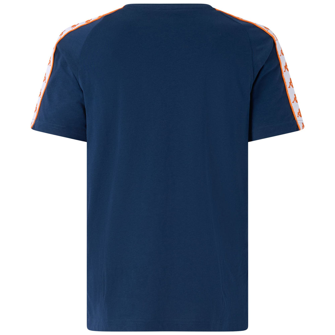 T-shirt sportiva slim fit da uomo blu e arancione main