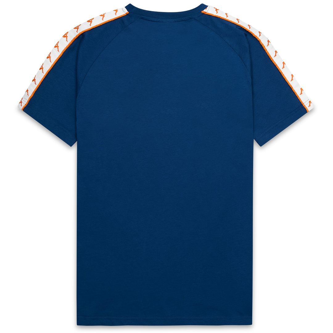 T-shirt sportiva slim fit da uomo blu e arancione main