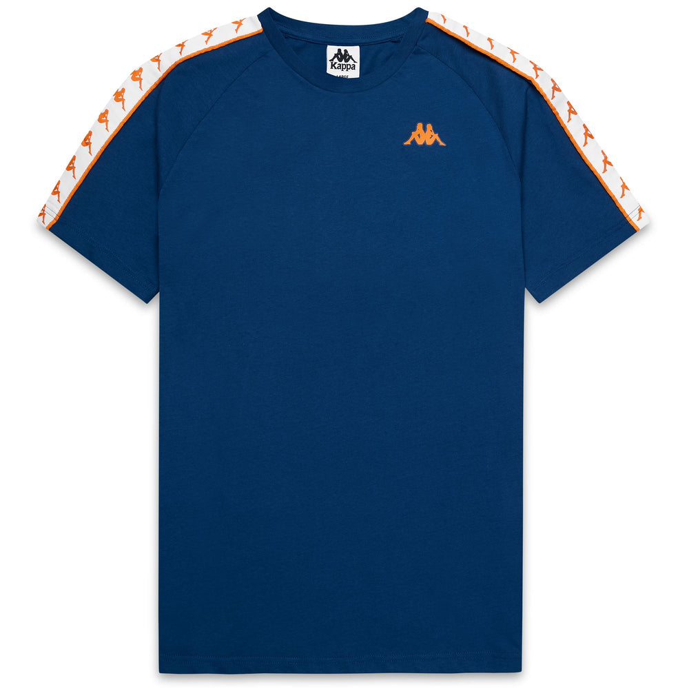 Blue and Orange Men's Slim Fit Sportswear T-Shirt 02