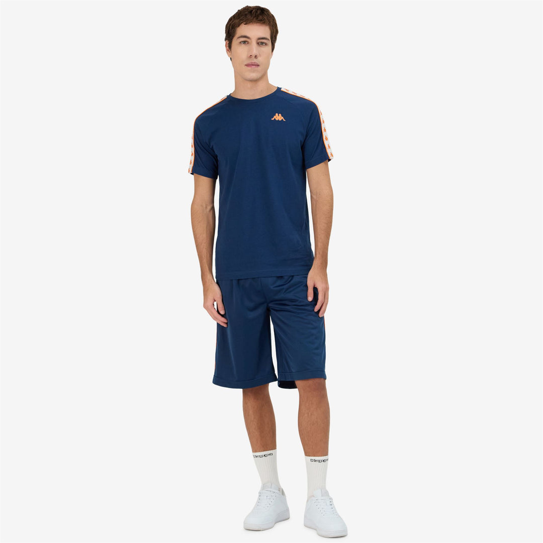 Blue and Orange Men's Slim Fit Sportswear T-Shirt 01