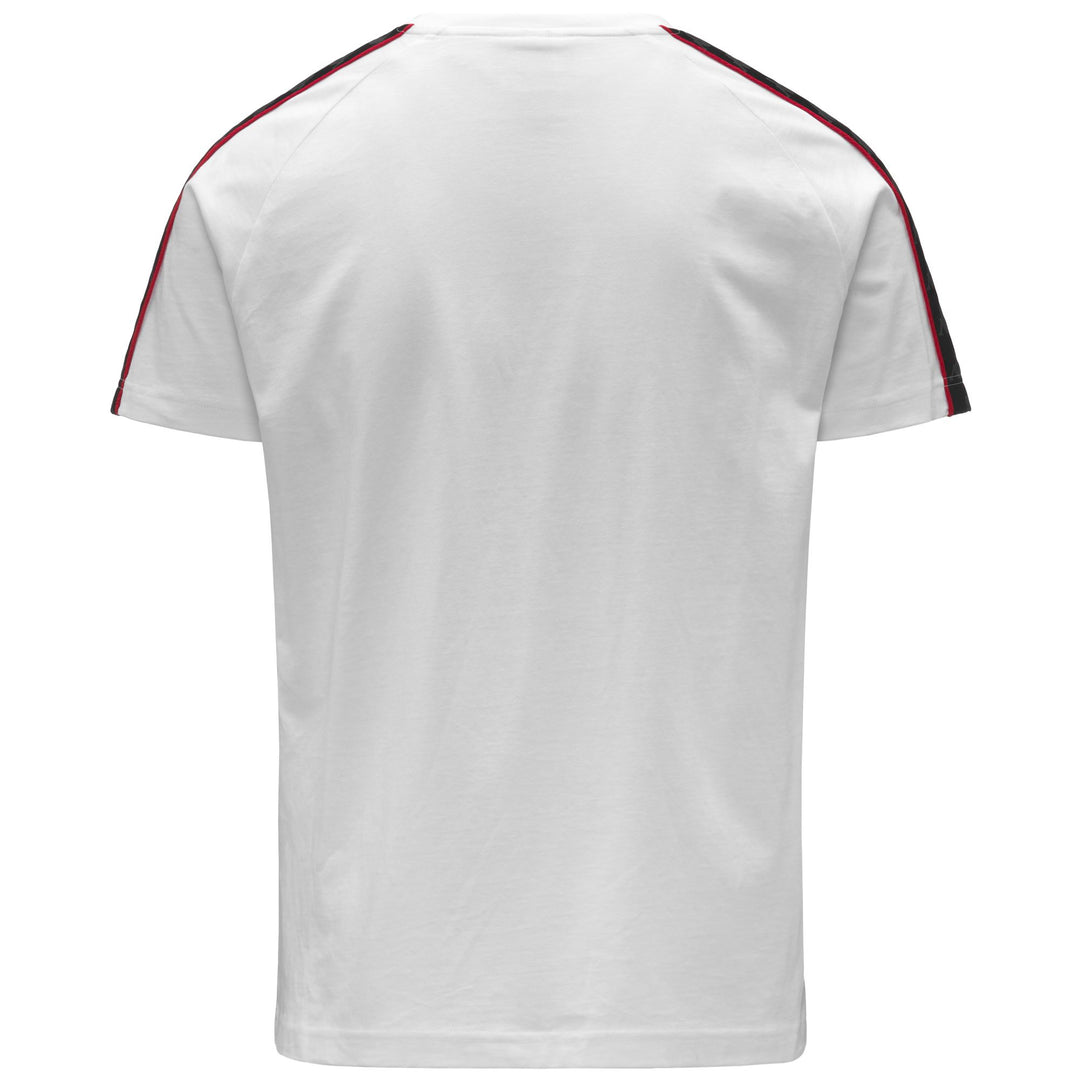 White Men's Slim Fit T-Shirt with Omini Logo and Piping main