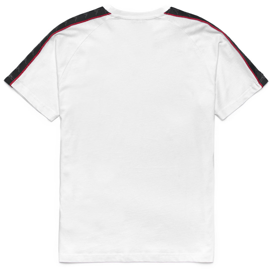 White Men's Slim Fit T-Shirt with Omini Logo and Piping main