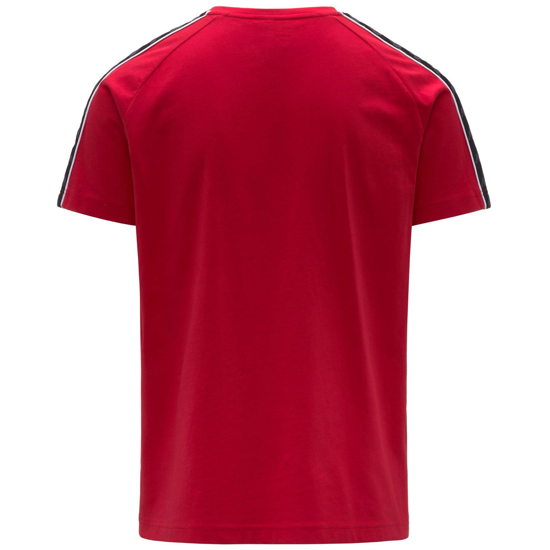 Camiseta roja de corte entallado para hombre con logotipo y ribete de Omini main