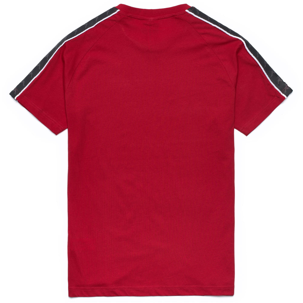 Camiseta roja de corte entallado para hombre con logotipo y ribete de Omini 02