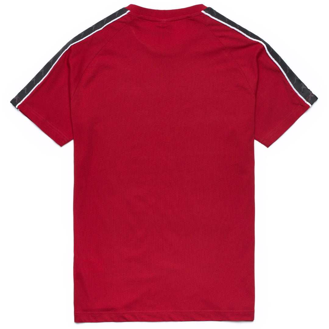 Camiseta roja de corte entallado para hombre con logotipo y ribete de Omini main