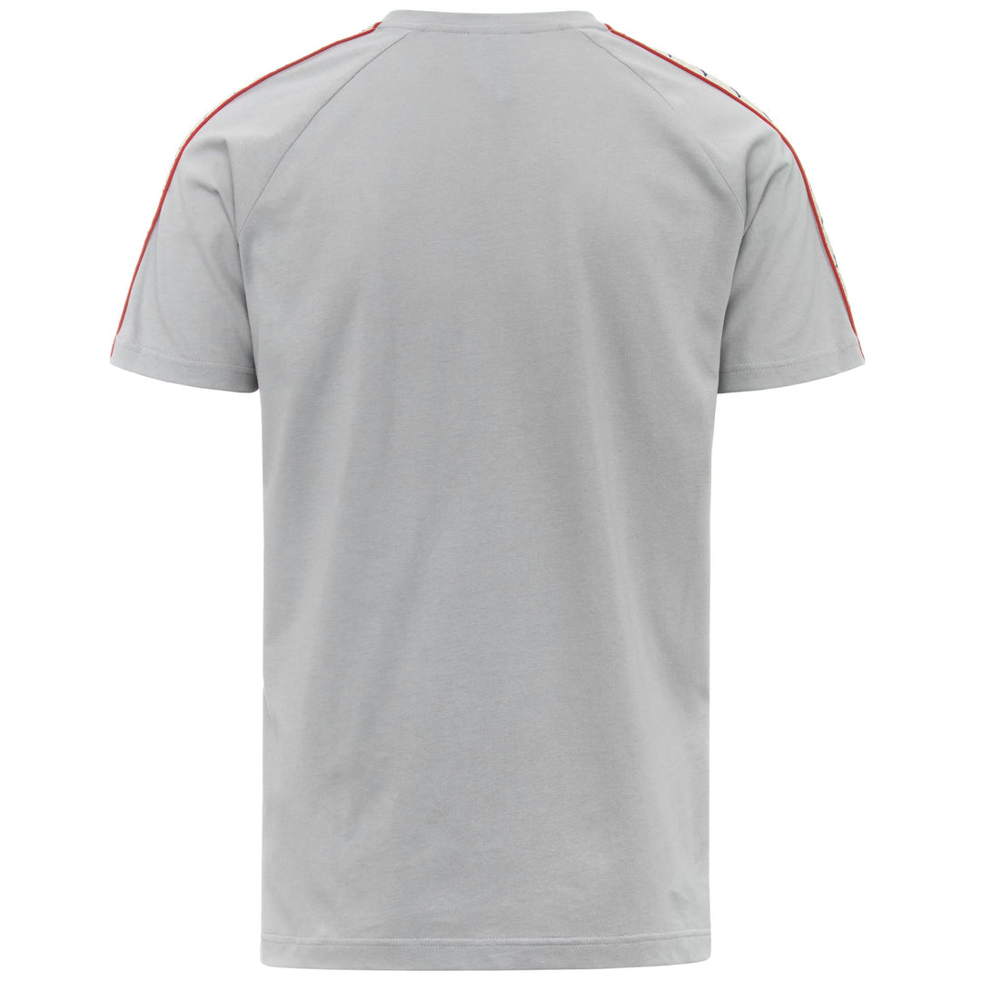 T-ShirtsTop Man 222 BANDA   COEN SLIM T-Shirt GREY-WHITE ANTIQUE-RED Dressed Side (jpg Rgb)		