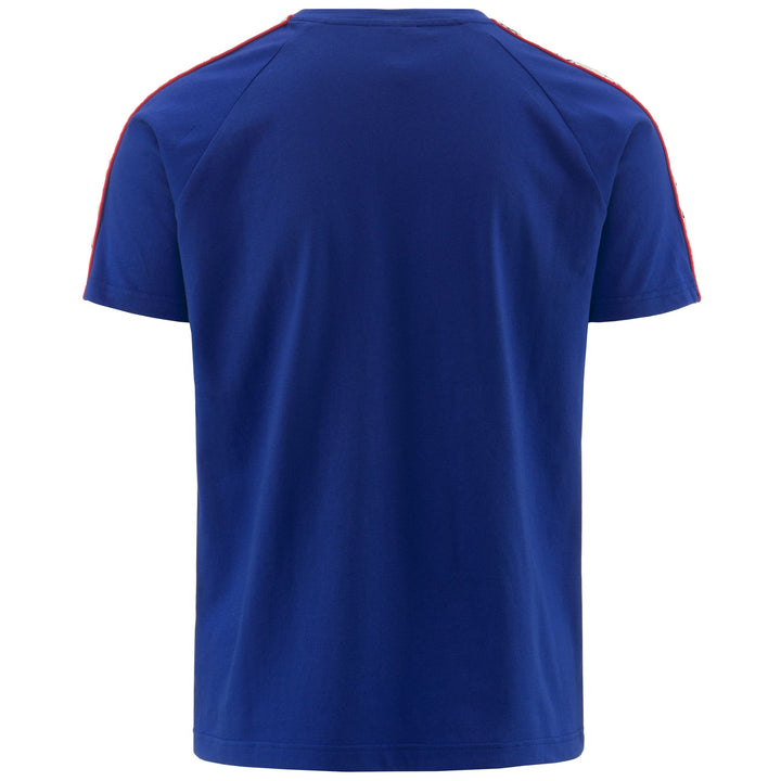 T-ShirtsTop Man 222 BANDA   COEN SLIM T-Shirt BLUE ROYAL-WHITE ANTIQUE-RED Dressed Side (jpg Rgb)		