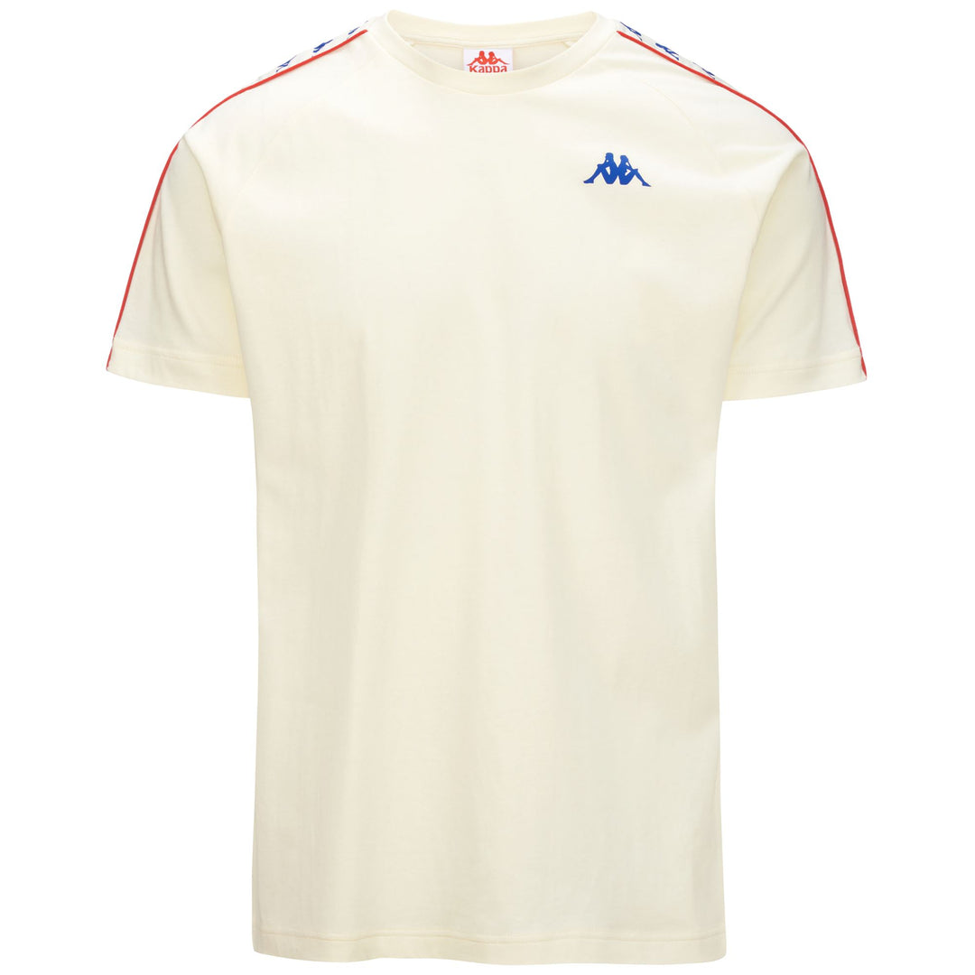 T-ShirtsTop Man 222 BANDA   COEN SLIM T-Shirt WHITE ANTIQUE-BLUE ROYAL-RED Photo (jpg Rgb)			