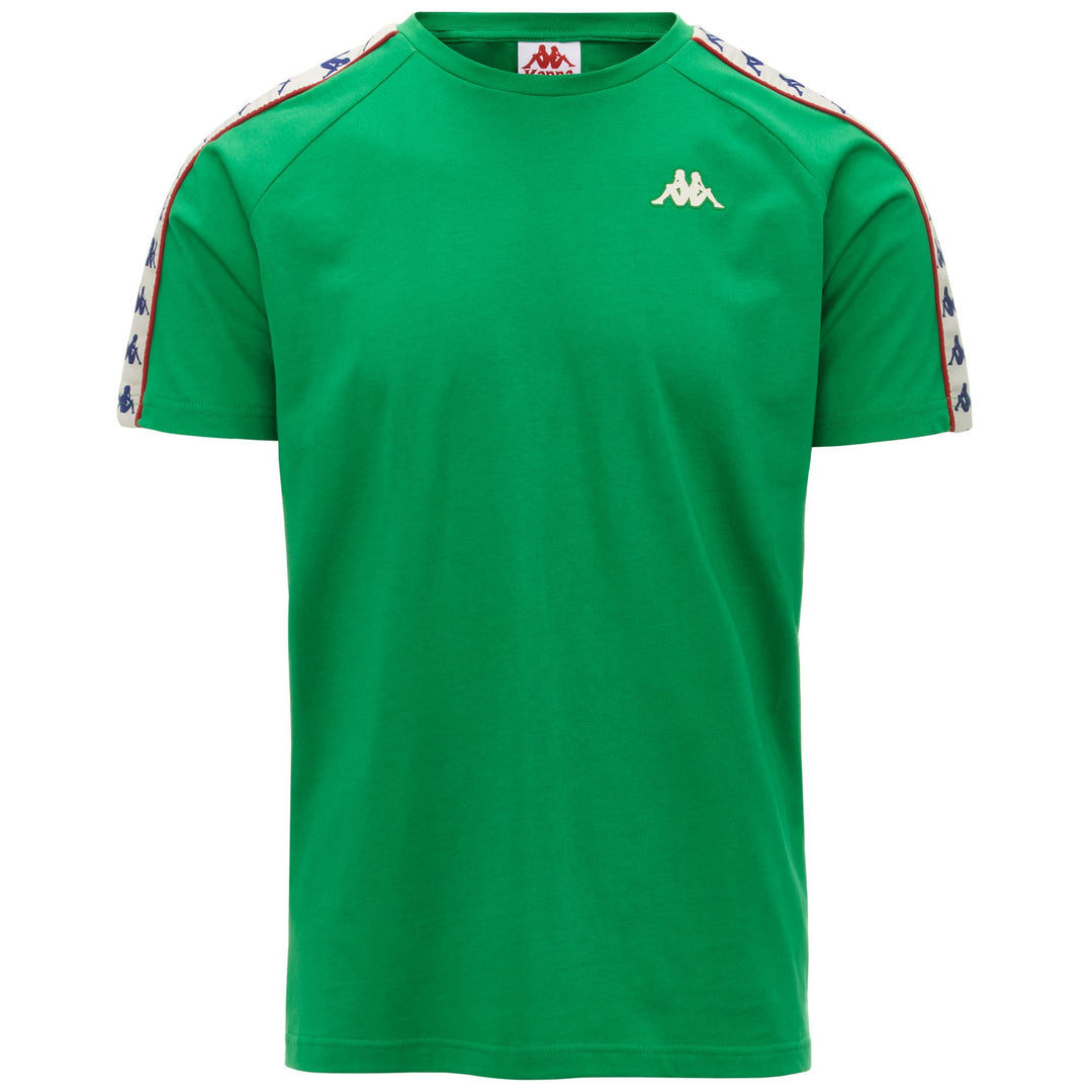 T-ShirtsTop Man 222 BANDA   COEN SLIM T-Shirt GREEN FERN-WHITE ANTIQUE-RED Photo (jpg Rgb)			