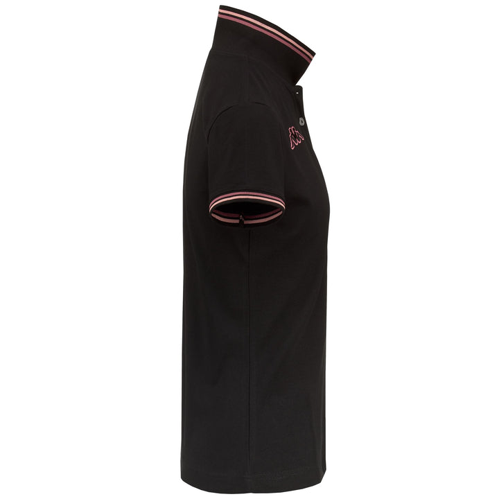 Polo Shirts Woman LOGO  MALTAX WSS SLIM Polo BLACK-PINK ROSE Dressed Front (jpg Rgb)	