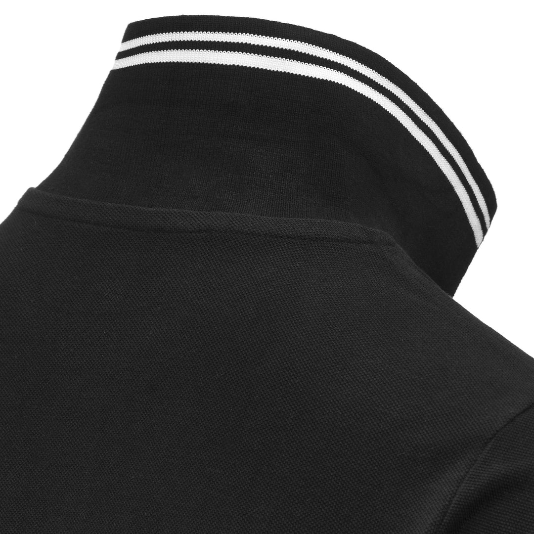 Polo de sport en coton noir pour femme, coupe ajustée main