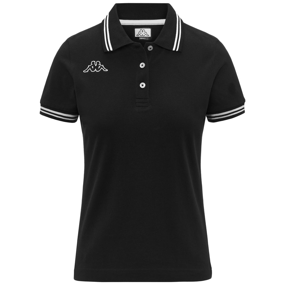 Polo deportivo ajustado negro para mujer en algodón 01
