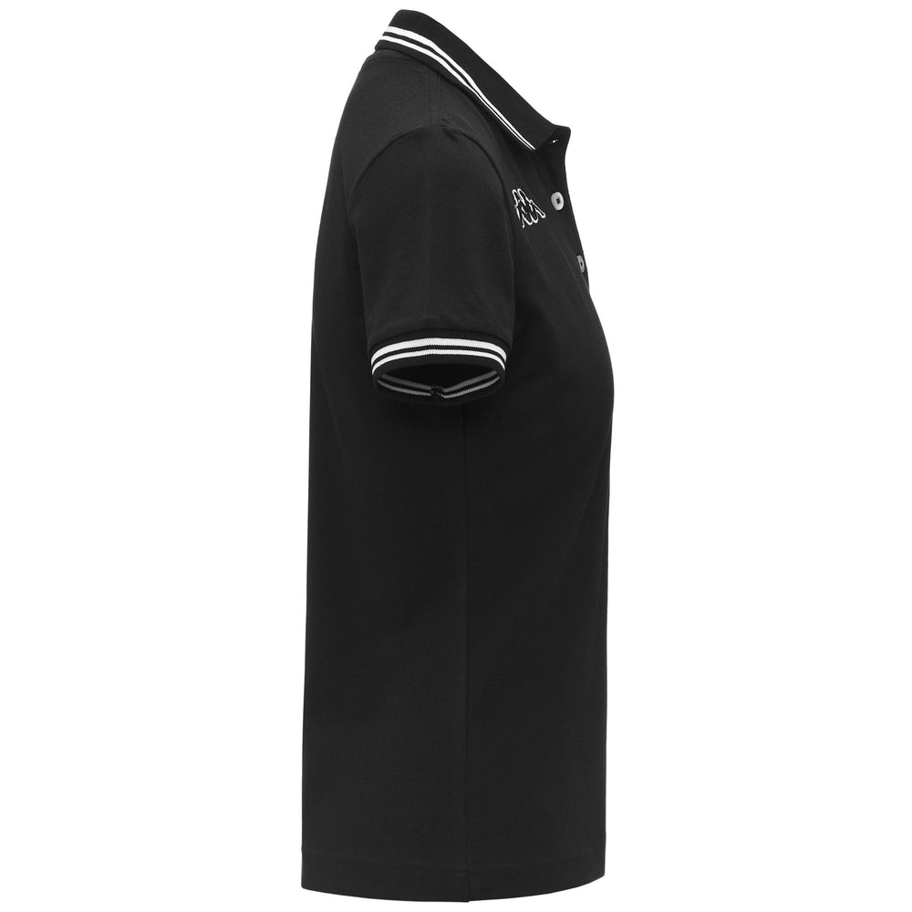 Polo de sport en coton noir pour femme, coupe ajustée 02