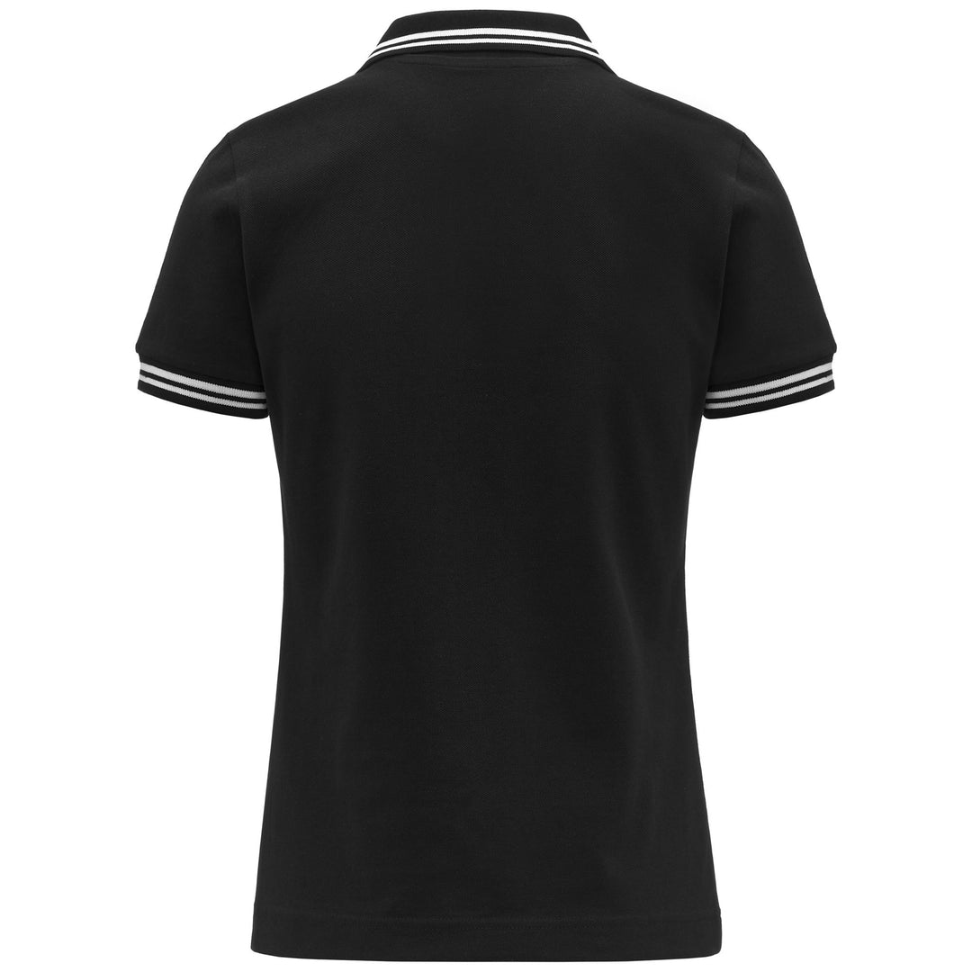 Polo de sport en coton noir pour femme, coupe ajustée main