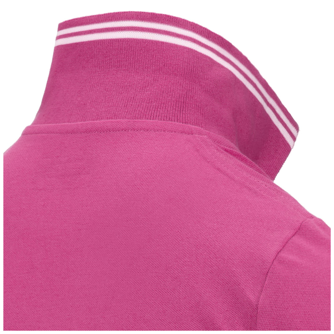 Polo de algodón de corte entallado para mujer color fucsia violeta 01