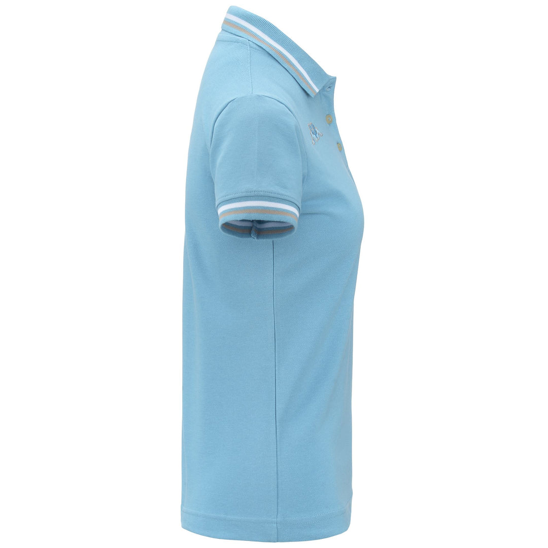 Polo Shirts Woman LOGO  MALTAX WSS SLIM Polo BLUE DUSK - WHITE - BEIGE CEMENT Dressed Front (jpg Rgb)	