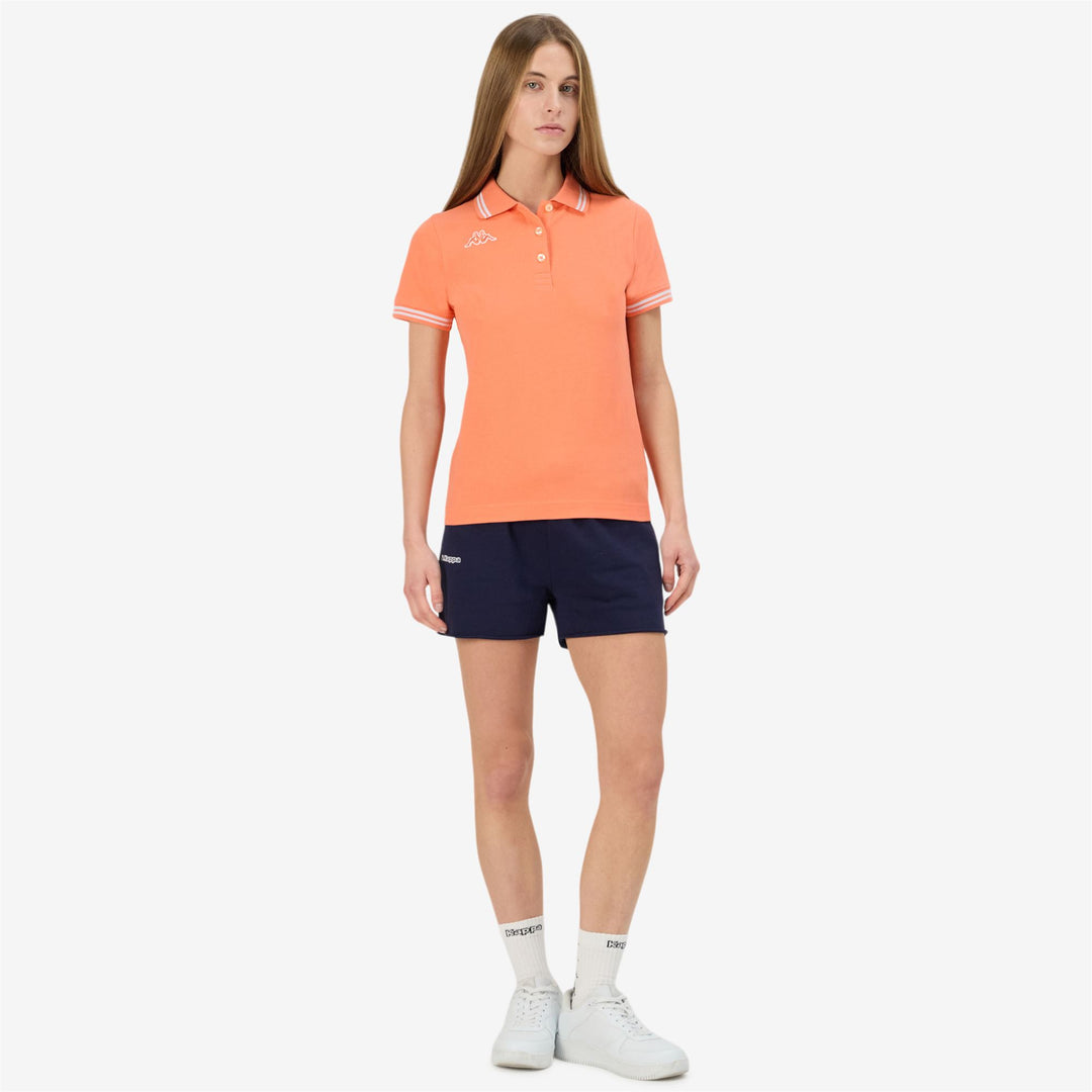 Coral orange Women's Slim Fit Polo Shirt 01