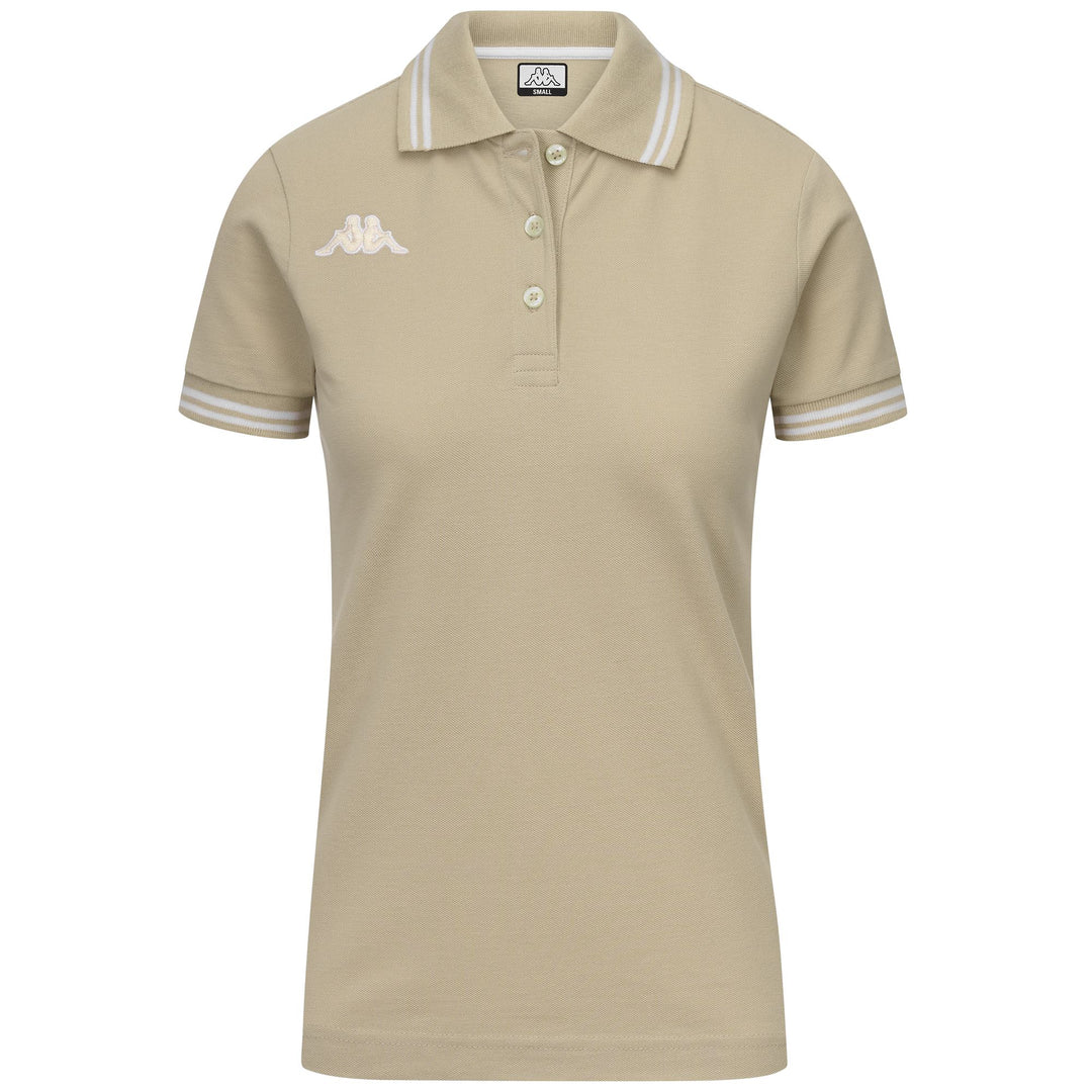 Beige Women's Slim Fit Cotton Polo Shirt 01