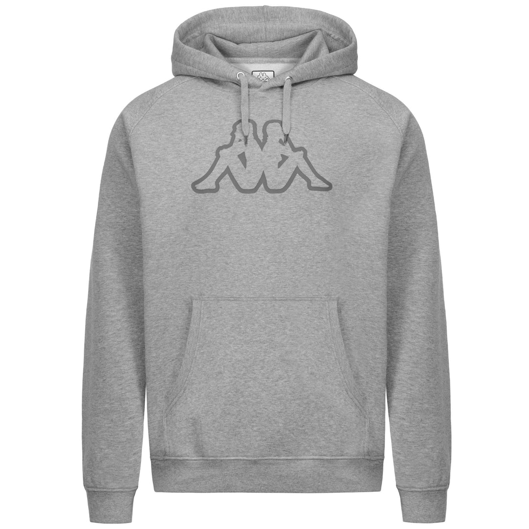 Grey Men's Fleece Hoodie with Kangaroo Pocket 01