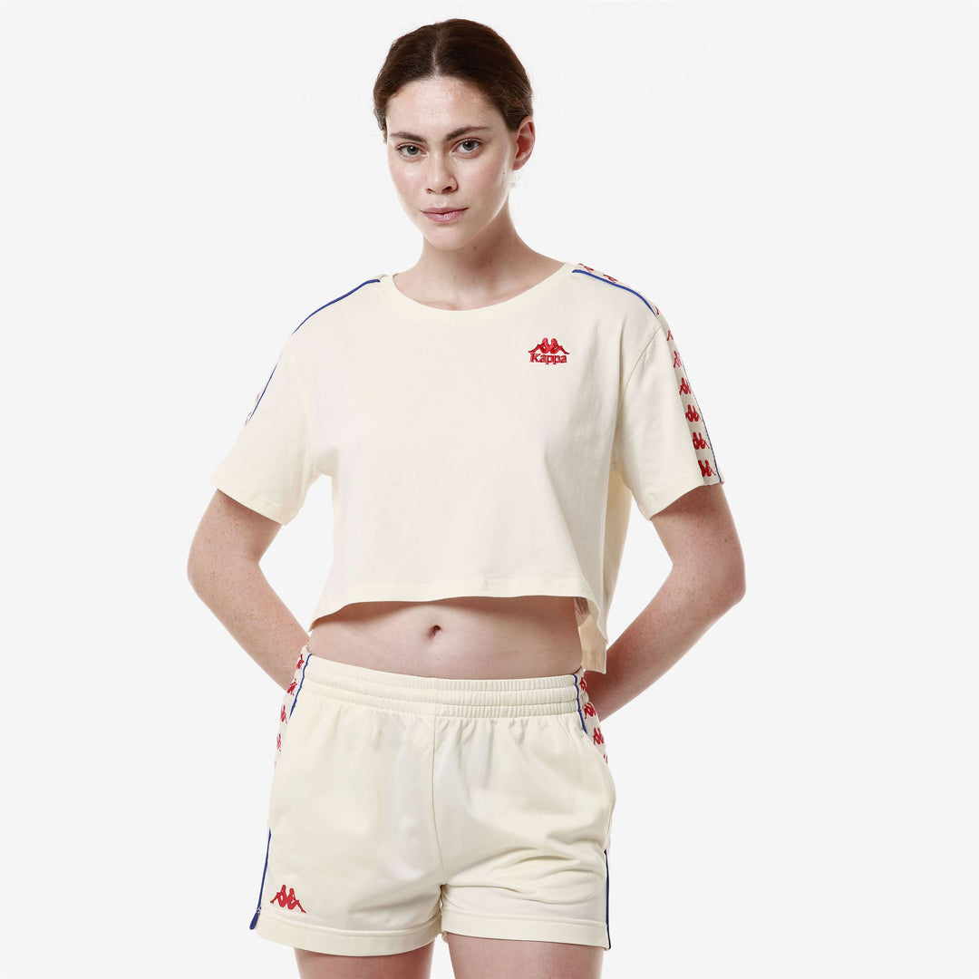 T-ShirtsTop Woman 222 BANDA  APUA T-Shirt WHITE ANTIQUE-RED-BLUE ROYAL Detail (jpg Rgb)			