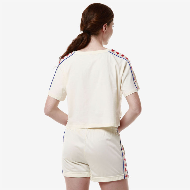 T-ShirtsTop Woman 222 BANDA  APUA T-Shirt WHITE ANTIQUE-RED-BLUE ROYAL Detail Double				