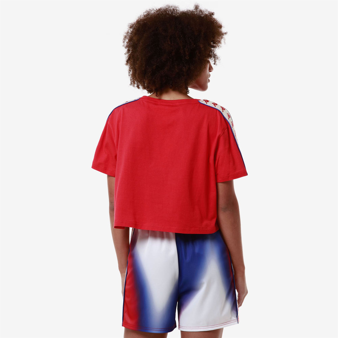 T-ShirtsTop Woman 222 BANDA  APUA T-Shirt RED-WHITE ANTIQUE-BLUE ROYAL Detail Double				