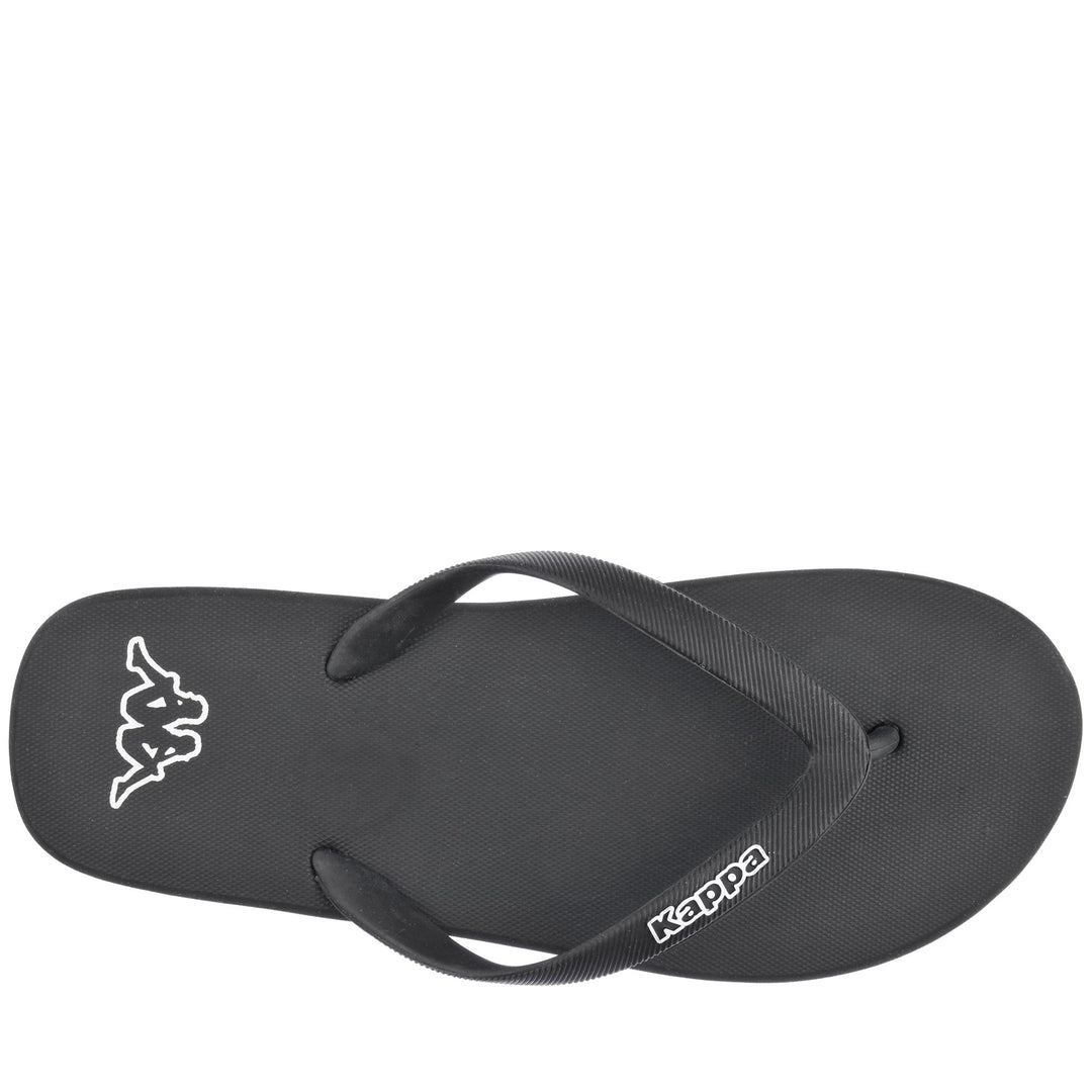 Tongs de natation unisexes noires avec tige en caoutchouc et semelle extérieure en EVA main