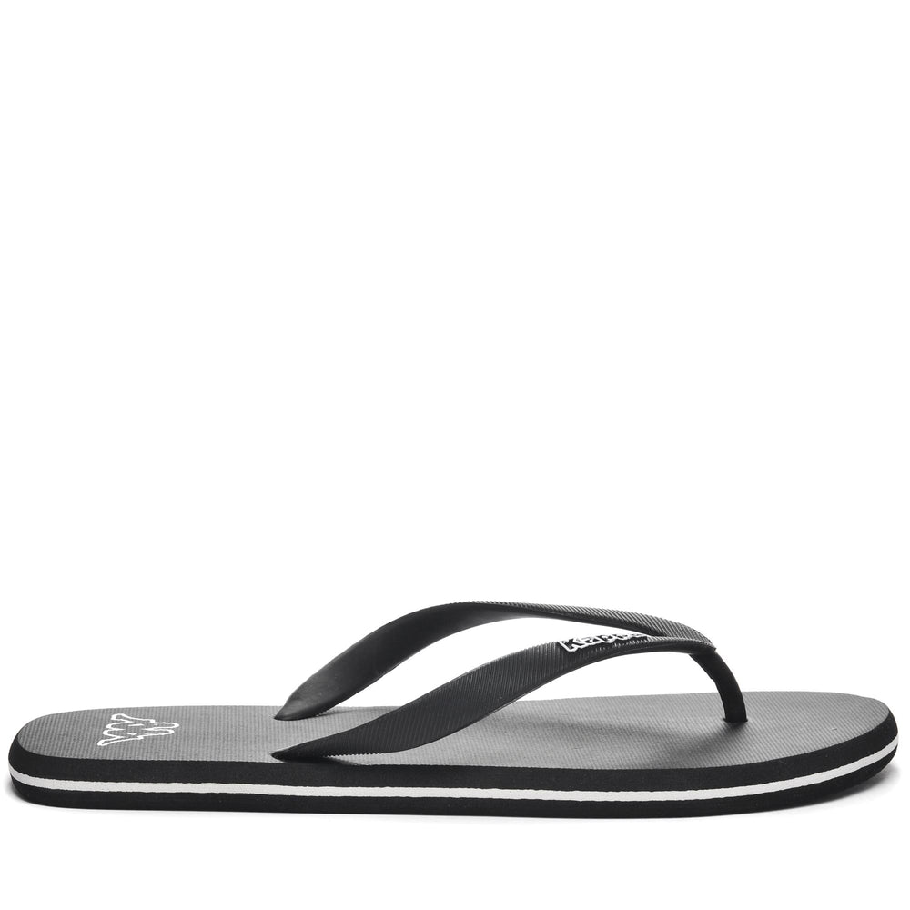 Chanclas de natación unisex negras con parte superior de goma y suela de EVA. 02