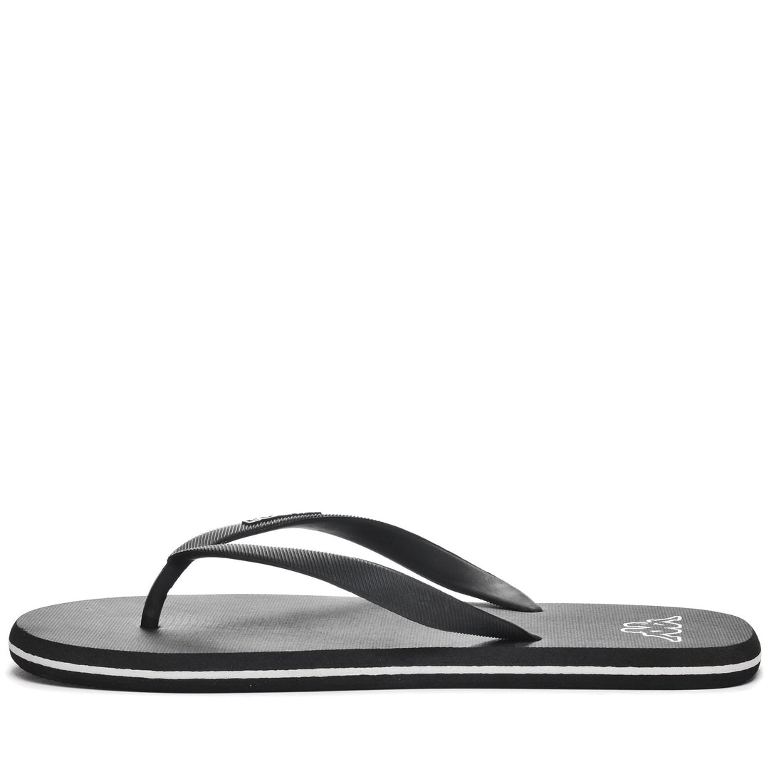 Tongs de natation unisexes noires avec tige en caoutchouc et semelle extérieure en EVA main