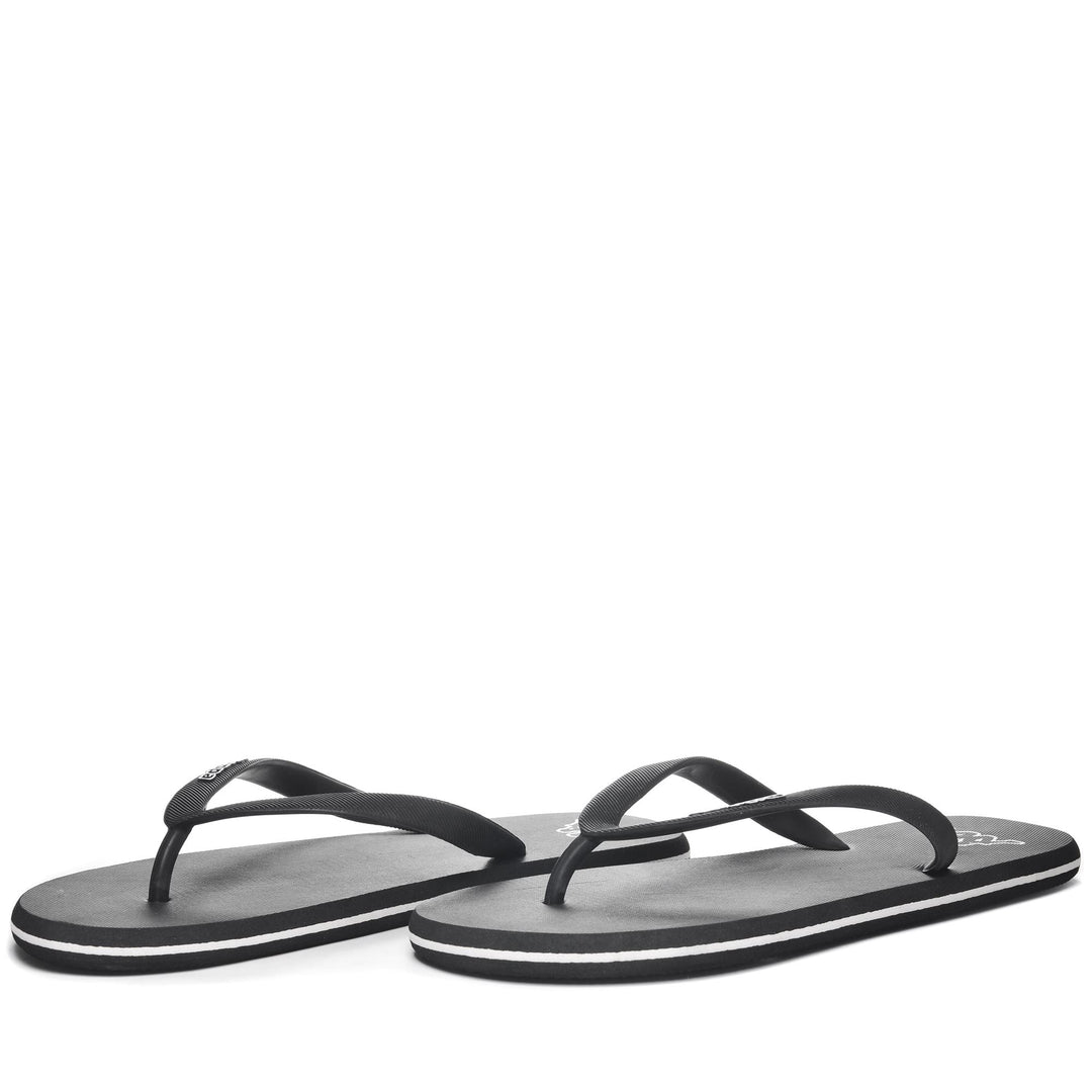Black White Unisex Swimming Flip-Flops. 01