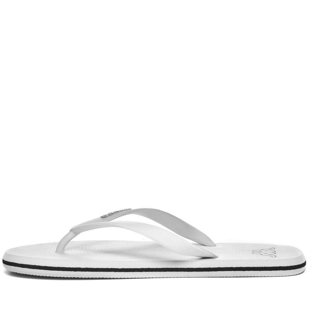 Tongs de natation blanches unisexes avec tige en caoutchouc main