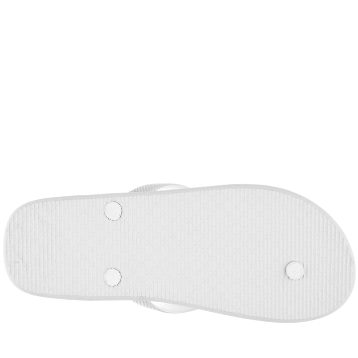 Flip-Flops Unisex LOGO MOKER Thongs WHITE-BLACK Dressed Front (jpg Rgb)	